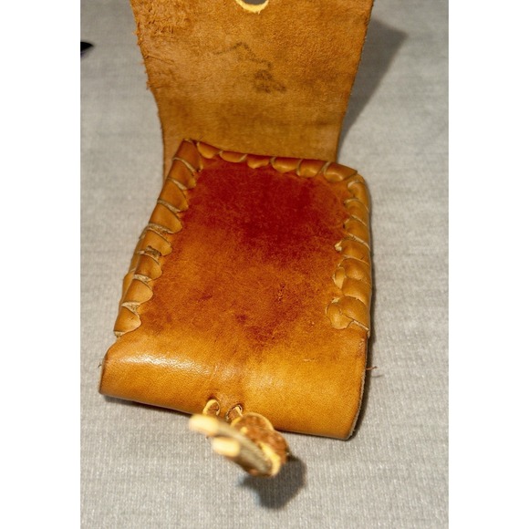 Leather Hand Tooled Ammo Pouch Deer Hunting Outdoors Utility Belt Tactical - Picture 5 of 8